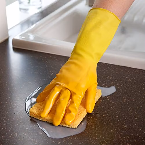 Marigold Unisex Yellow Rubber Kitchen Gloves, Pack of 1 – 3