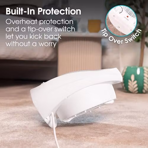 Abode 2000W Electric Fan Heater with Overheat Protection, Tilt Protection and Adjustable Thermostat in White AFH1002 – 4