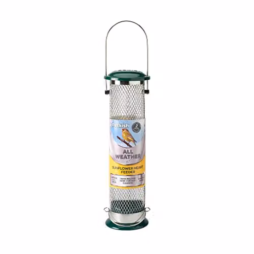 Peckish 60053033 All Weather Sunflower Heart Metal Bird Feeder, Large, Blue and Black – 1