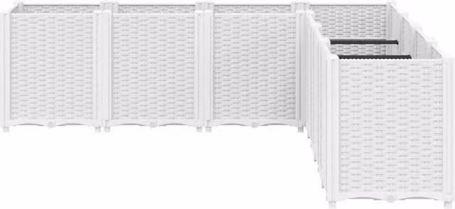 Berkfield Home Beautiful Garden Planter Tub in White, W: 160 cm, D: 160 cm, H: 53 cm