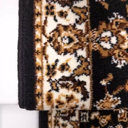 runrug Persian Stair Runner Carpet in Black, W: 60 cm, L: 600 cm – 5