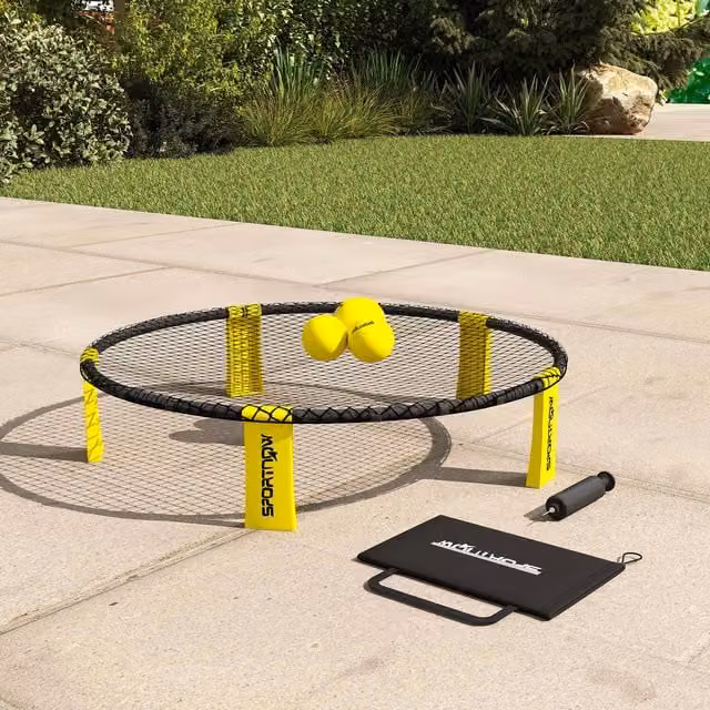 SPORTNOW Spike Game Set, Mini Beach Games Set with Net, Yellow