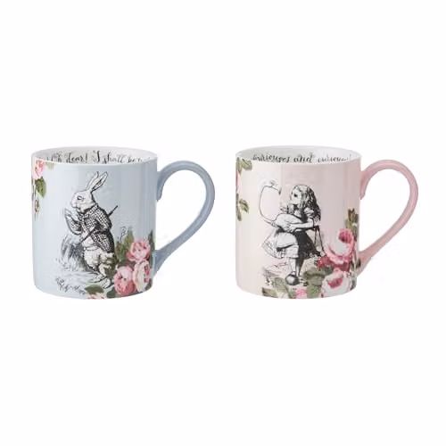 Mikasa Floral Bone China Mug Set of 2, Multicolour and White, 380ml – 1