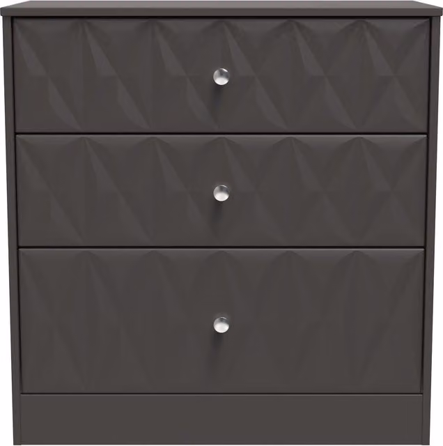 Ready Assembled 2 U Memphis 3 Drawer Deep Chest in Dark Grey – 1