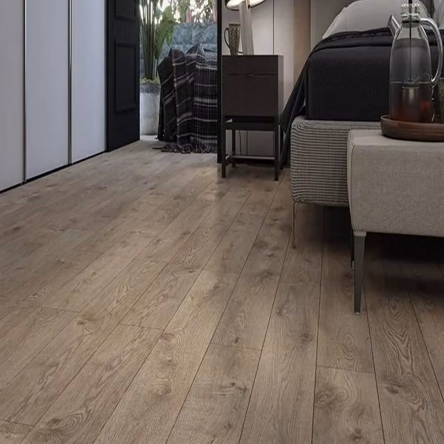 AGT EfftPre Wood Effect Click Laminate Flooring in Light Khaki – 1