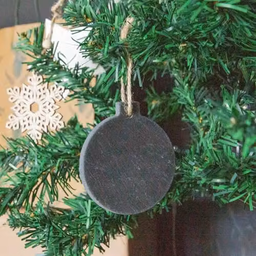 Nicola Spring Grey Slate Bauble Christmas Tree Decorations, Pack of 6, H 8 cm x W 7 cm – 4
