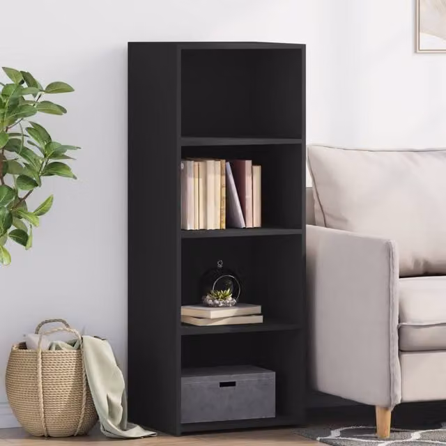 Berkfield Home Modern Black Highboard in MDF, W/D/H: 45 x 41 x 124 cm – 1