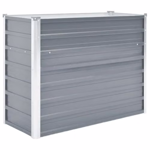 vidaXL Grey Galvanised Steel Raised Bed W/D/H: 100 x 40 x 77 cm – 1