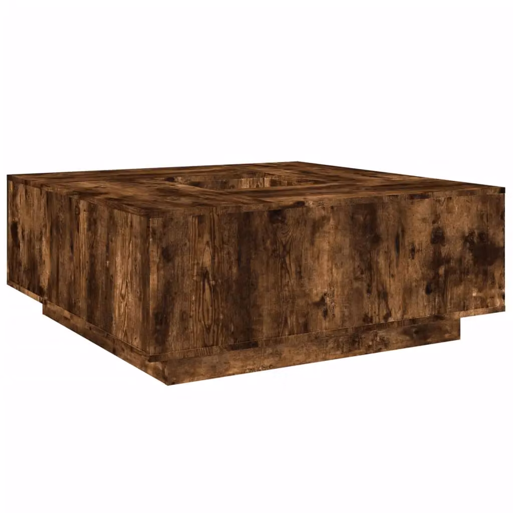 Berkfield Home Smoked Oak Coffee Table in Brown, W/D/H: 100 x 100 x 40 cm – 2