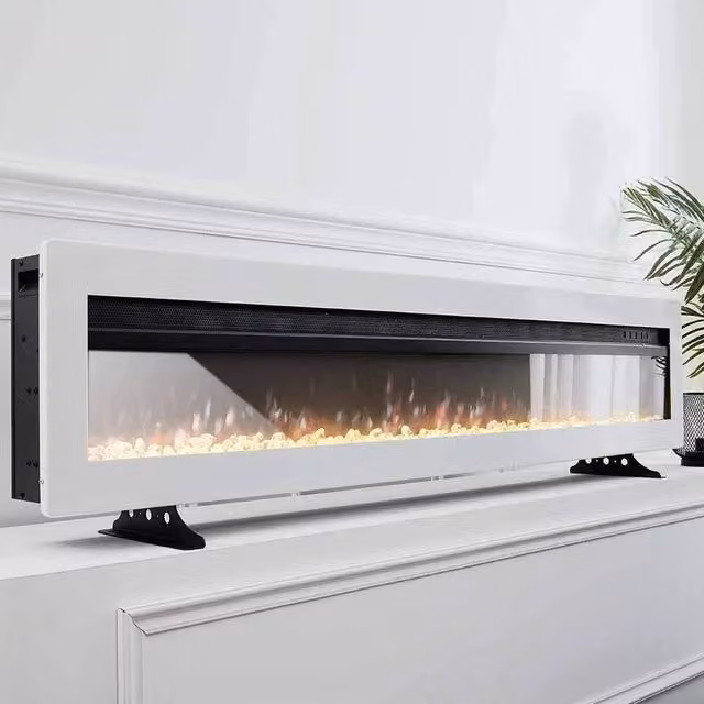 PAWNORA White Standing Electric Glass Heater