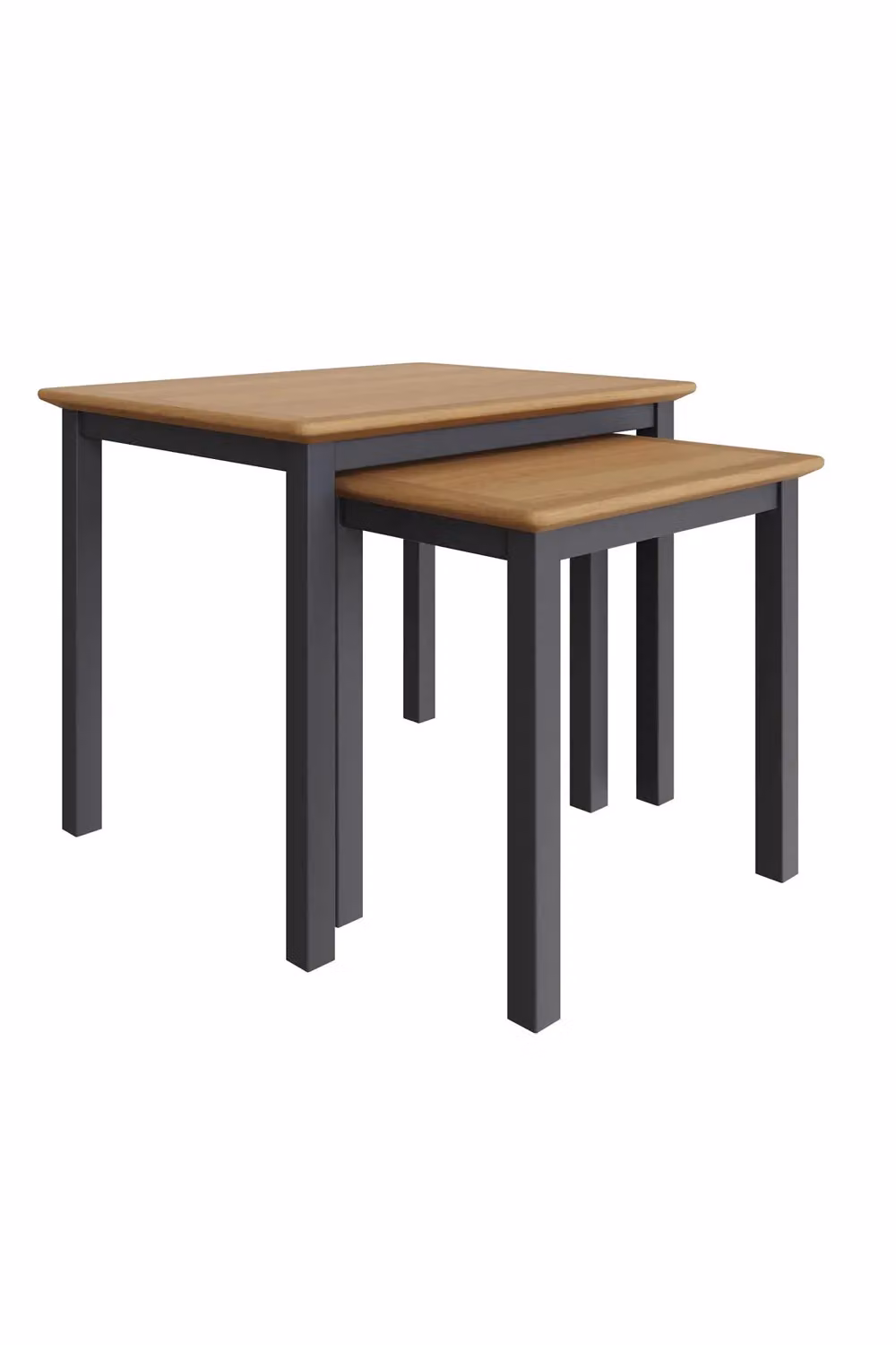 FWStyle Oak Nest of 2 Tables in Graphite Blue – 4