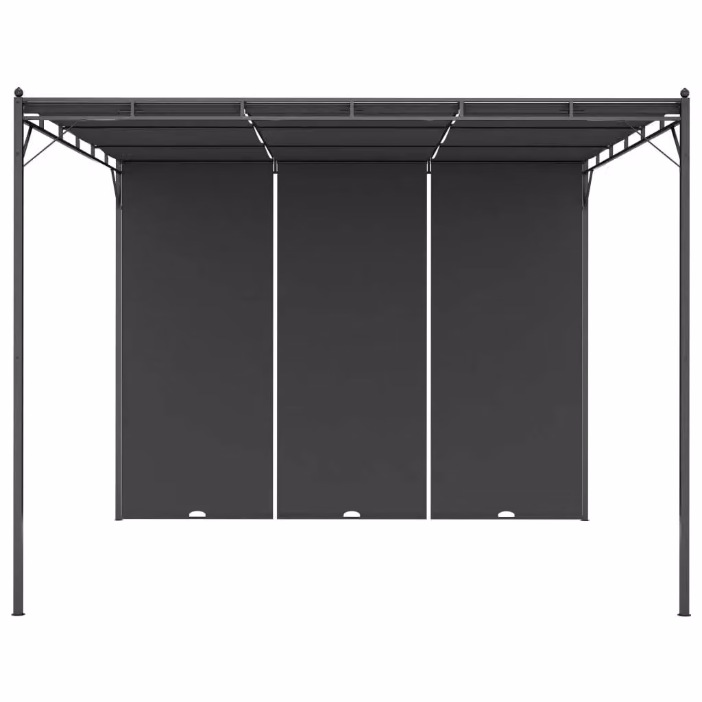 Berkfield Home Garden Gazebo with Side Curtain, Anthracite and Black, W/D/H: 300 x 300 x 225 cm – 2
