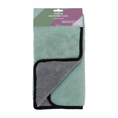 JVL Microfibre Car Cleaning Cloth in Grey, Green and Black, W/D/H: 40 x 40 x 30 cm – 1
