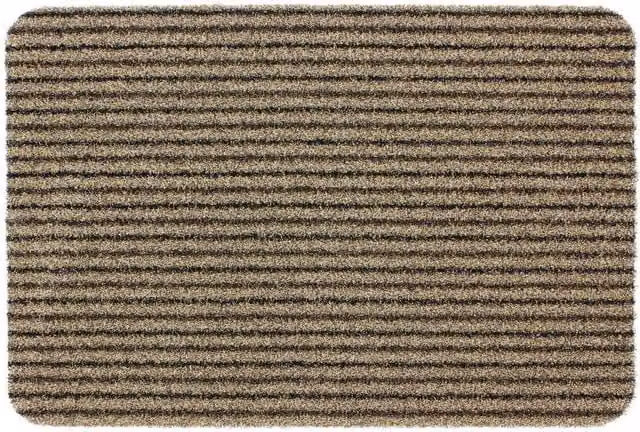 JVL Infinity Striped Entrance Door Mat, Beige, W: 50 cm, D: 75 cm – 1