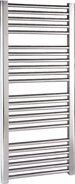 Balterley Heated Vertical Towel Rail with Straight Rails, Chrome Silver, H: 110 cm, W: 50 cm