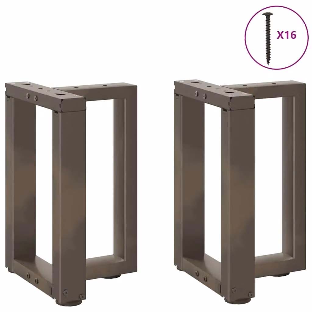 Berkfield Home T-Shaped Coffee Table Legs, 2 Piece Set, Black Matt Steel, W: 38 cm, D: 25 cm, H: 42-43 cm – 2
