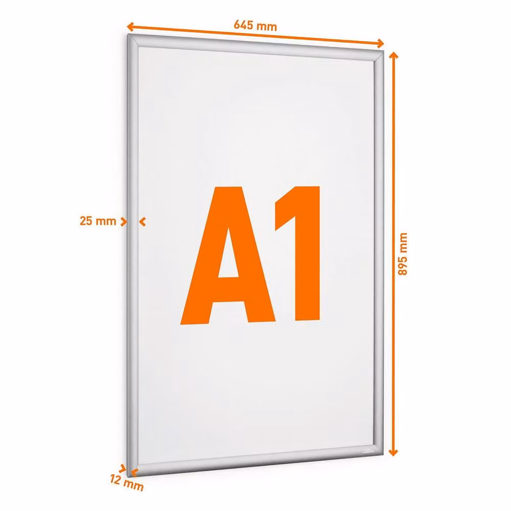 Durable Outdoor Weatherproof Snap Frame Poster Holder and Notice Board, A1, Silver – 2