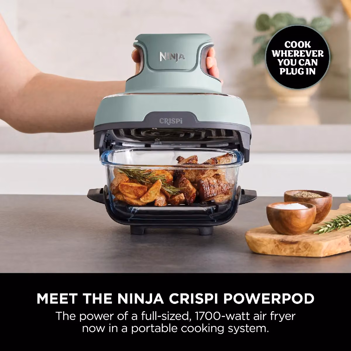 Ninja Portable 4-in-1 CRISPi Air Fryer FN101UK, Green – 4