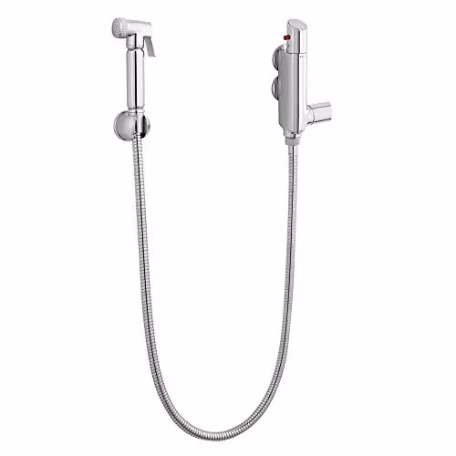 Nuie BW002 Modern Bathroom Toilet Accessories Douche Spray Kit with Thermostatic Valve, Silver