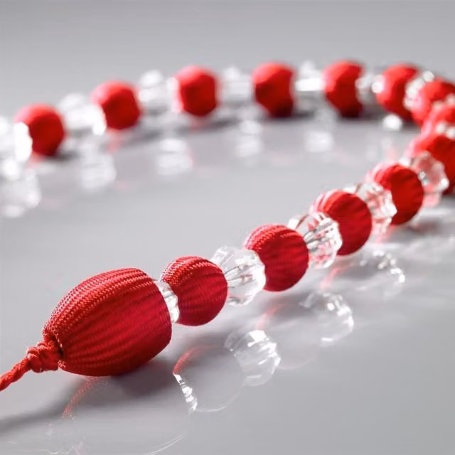 Livinluxury Pair of Red Beaded Rope Curtain Tie Backs