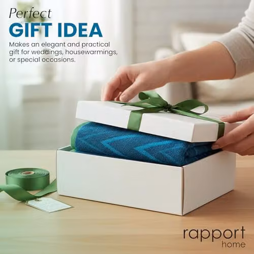 Rapport Home Helix Blue Cotton Bath Sheets 2 Pack, W: 90 cm, L: 140 cm, 500 GSM, Oeko-Tex Certified – 5