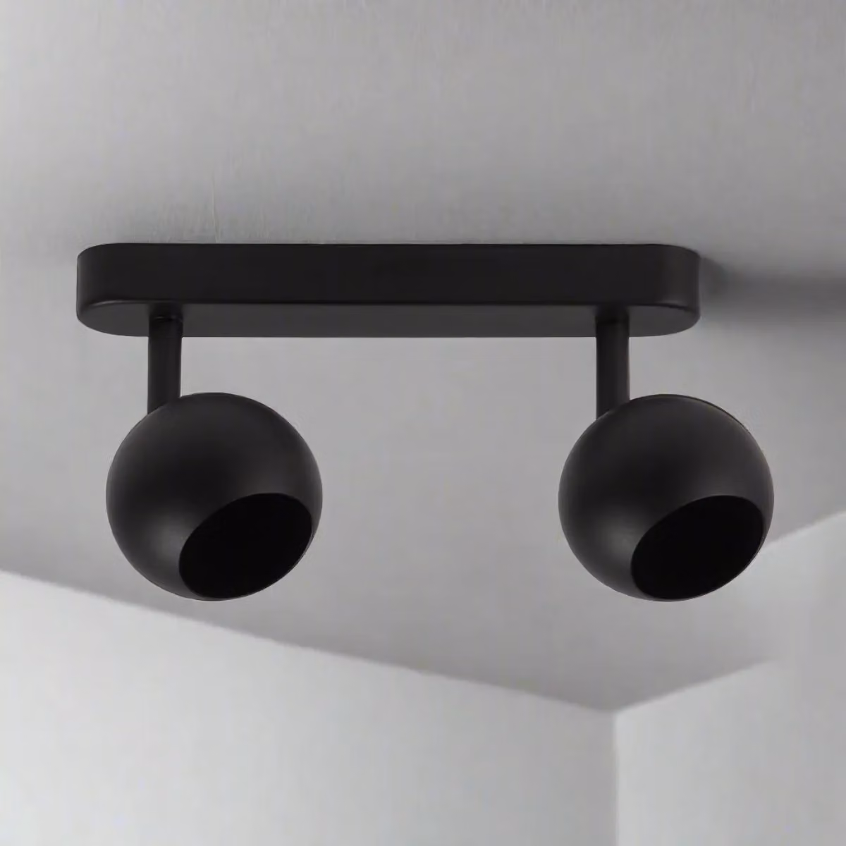 CGC Lighting Nieve Matt Black Double Head GU10 Adjustable Surface Mounted Ceiling Spot Light – 2