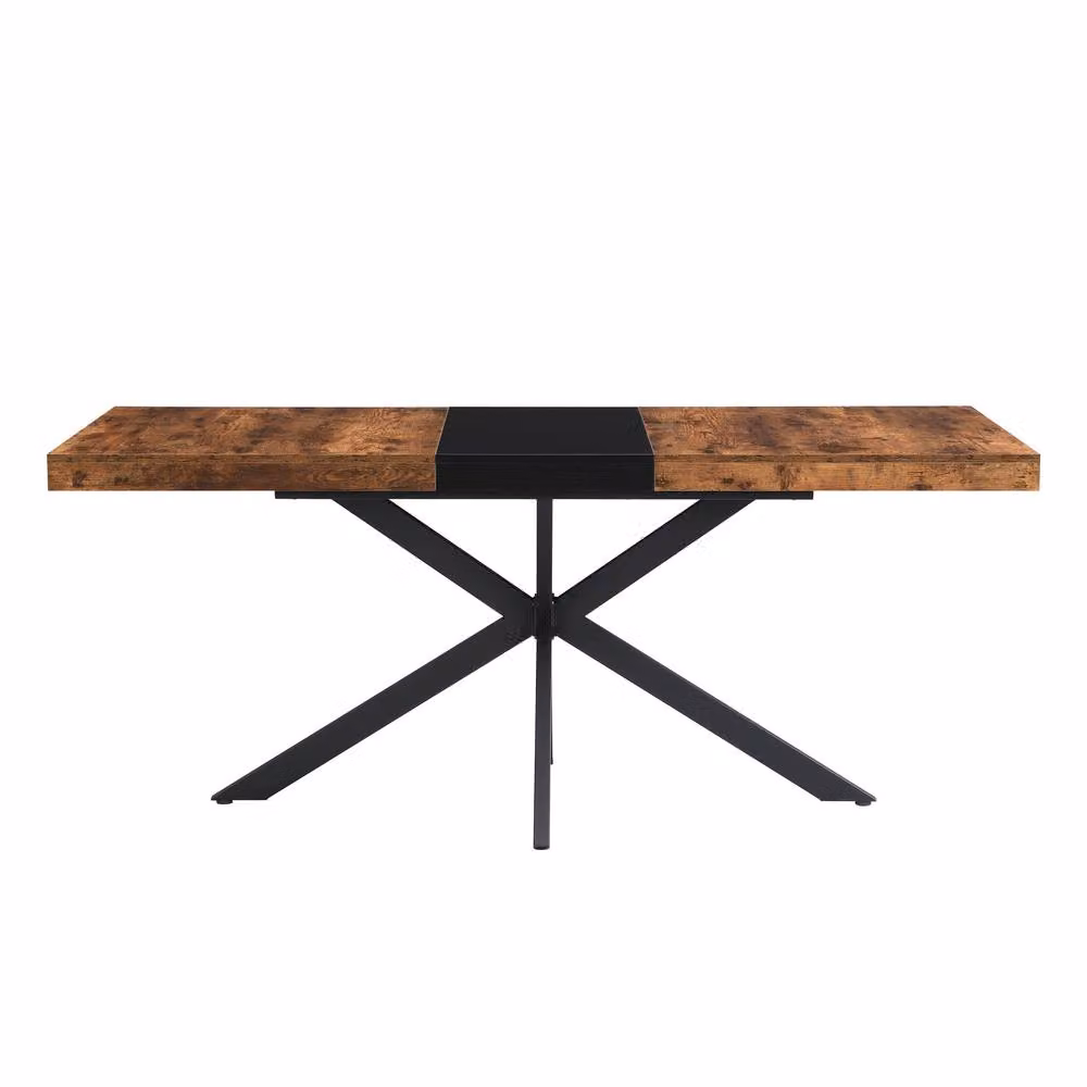 Mona Vale Furniture Industrial X-Frame Extendable Rectangular Dining Table in Brown – 2