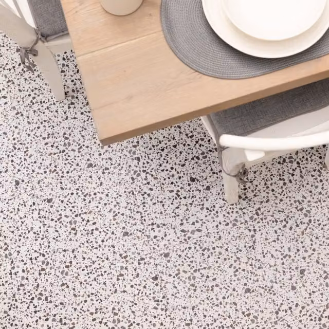 d-c-fix Terrazzo Self-adhesive Vinyl Floor Tiles, Grey, Stone Look, W/D: 30.48 x 30.48 cm