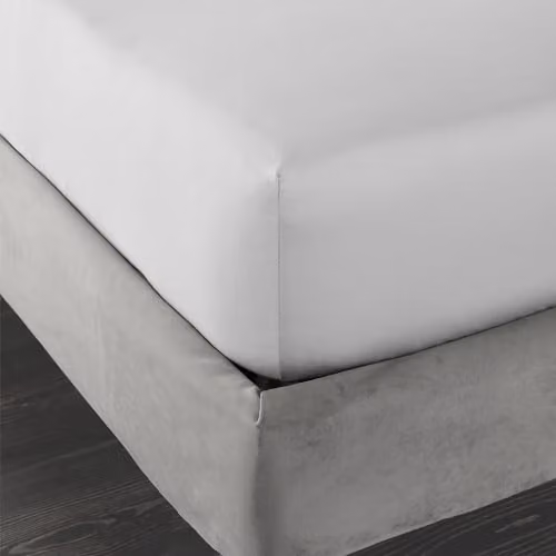 Bianca 400 Thread Count Cotton Mako Satin King Fitted Sheet, Grey, W/D/H: 180 x 200 x 36 cm