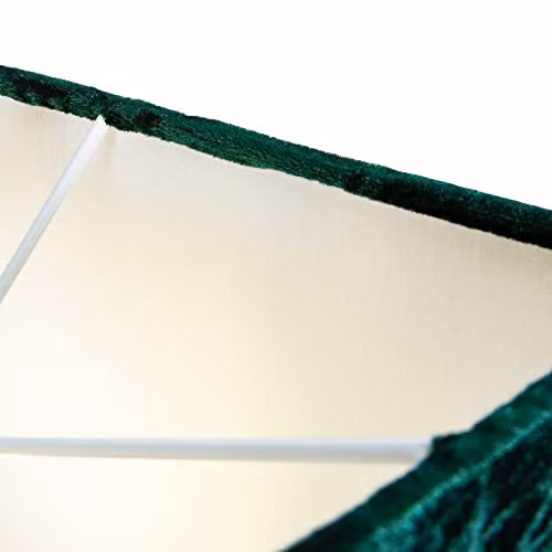 Happy Homewares Modern Rectangular Crushed Velvet Fabric Lamp Shade in Green, Length: 29 cm – 3