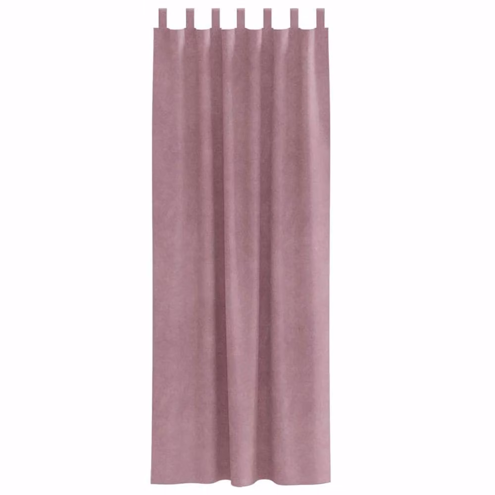 Berkfield Home Modern Blackout Velvet Curtains with Hanging Loops, 2 Pack, Pink – 3