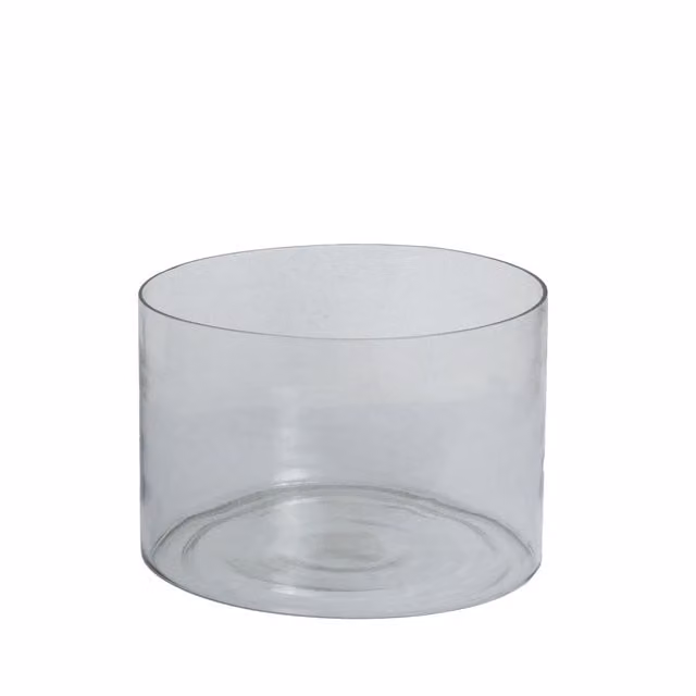 KDMK Transparent Yellow Glass Cylinder Pillar Vase