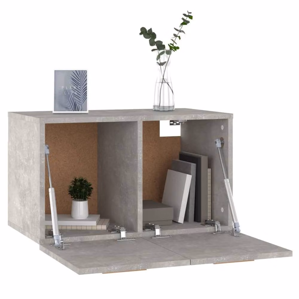 Berkfield Home Wall Mounted Cabinet in Concrete Grey, W: 60 cm, D: 36.5 cm, H: 35 cm – 3