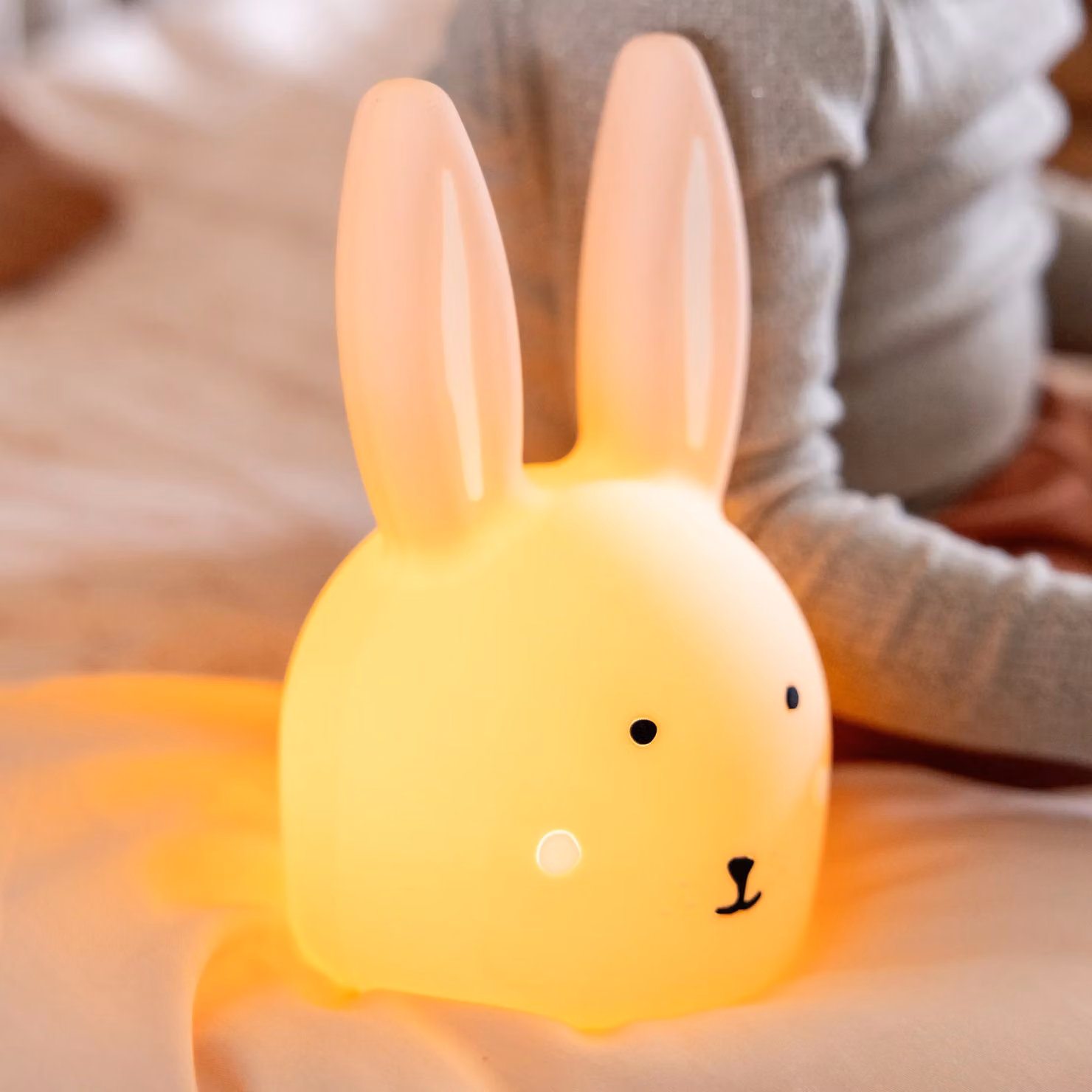 Trixie Mrs Rabbit Silicone Nightlight in Pale Pink and White with Dimmable Touch Control and Timer – 4