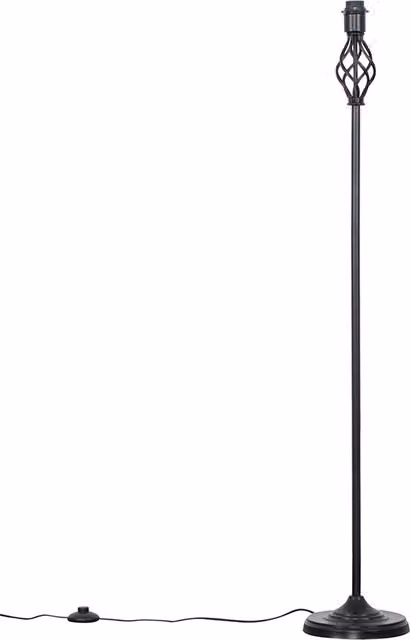 ValueLights Classic Black Metal Barley Twist Floor Lamp Base