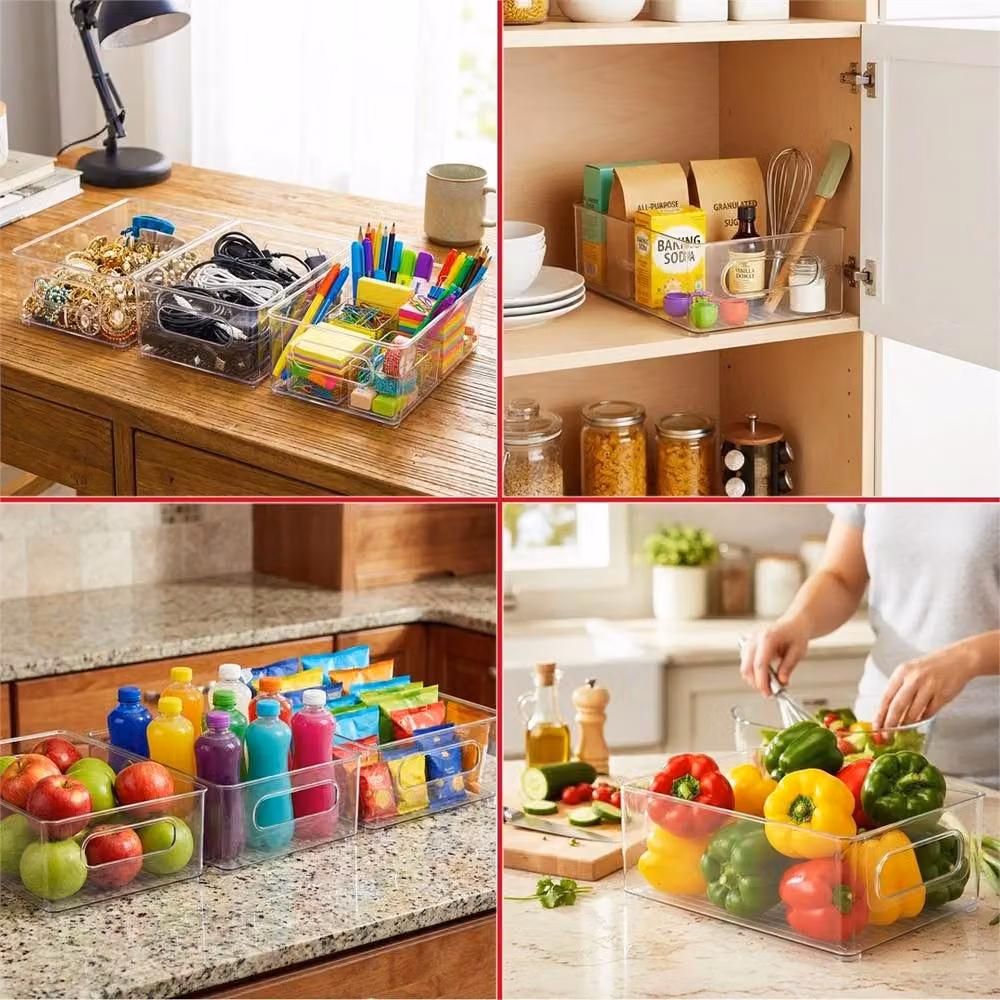 Nordara 12-Piece Stackable and Nestable Clear Plastic Fridge Storage Container Set – 4
