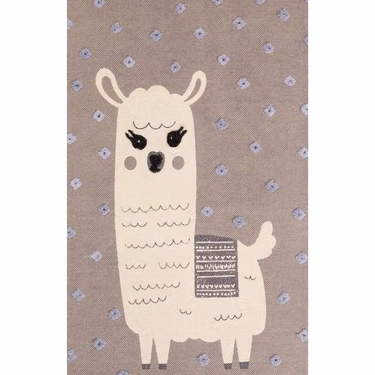 Wyld and Coco Llama Print Area Rug, Brown, W/D/H: 80 x 150 cm