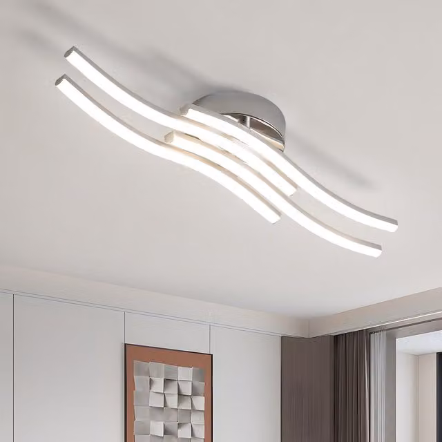 GOECO Modern LED Ceiling Light 24W 4500K in Silver