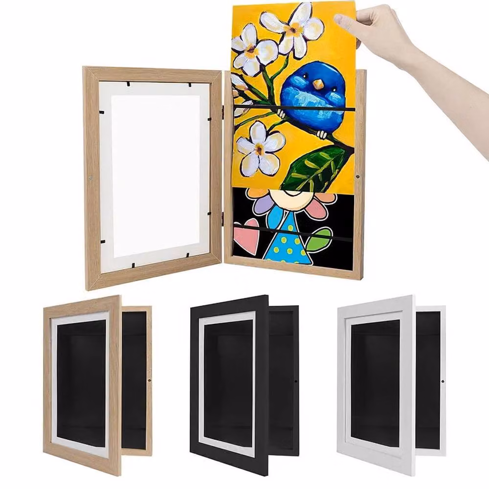 FLAVORA 2-Piece White A4 Metal Art Display Frames for Children, W/H: 15 x 100 cm – 2