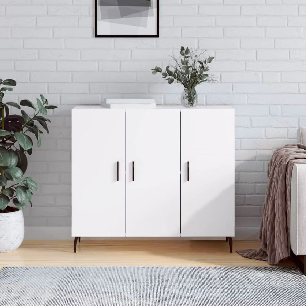 Berkfield Home White Modern Sideboard, W/D/H: 90 x 34 x 80 cm – 2