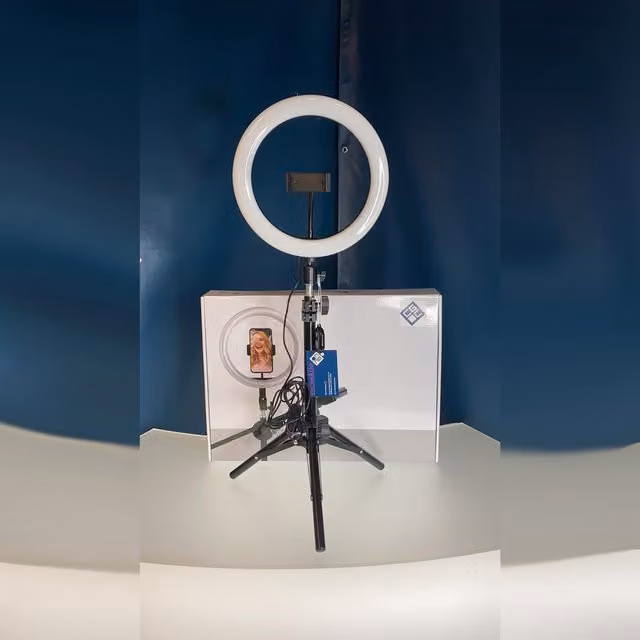 CGC Ringo 10 Inch LED Tabletop Extendable Ring Light with Remote Control, Black