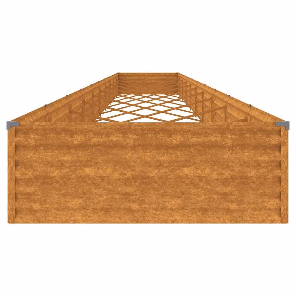 Berkfield Home Garden Corten Steel Raised Bed in Brown, W/D/H: 960 x 100 x 36 cm – 2