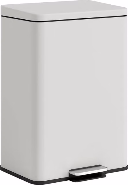 HOMCOM 20L Pedal Kitchen Bin with Soft-Close Lid, Removable Inner Bucket and Fingerprint-Proof Metal Finish in Beige or White