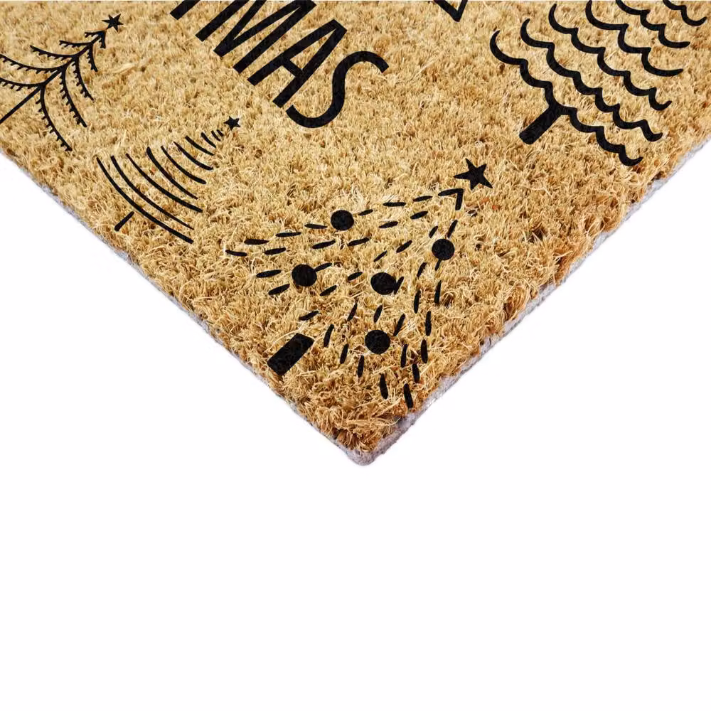 Artsy Mats Merry Christmas Tree Pattern Coir Doormat, Brown, W: 90 cm, D: 60 cm – 5