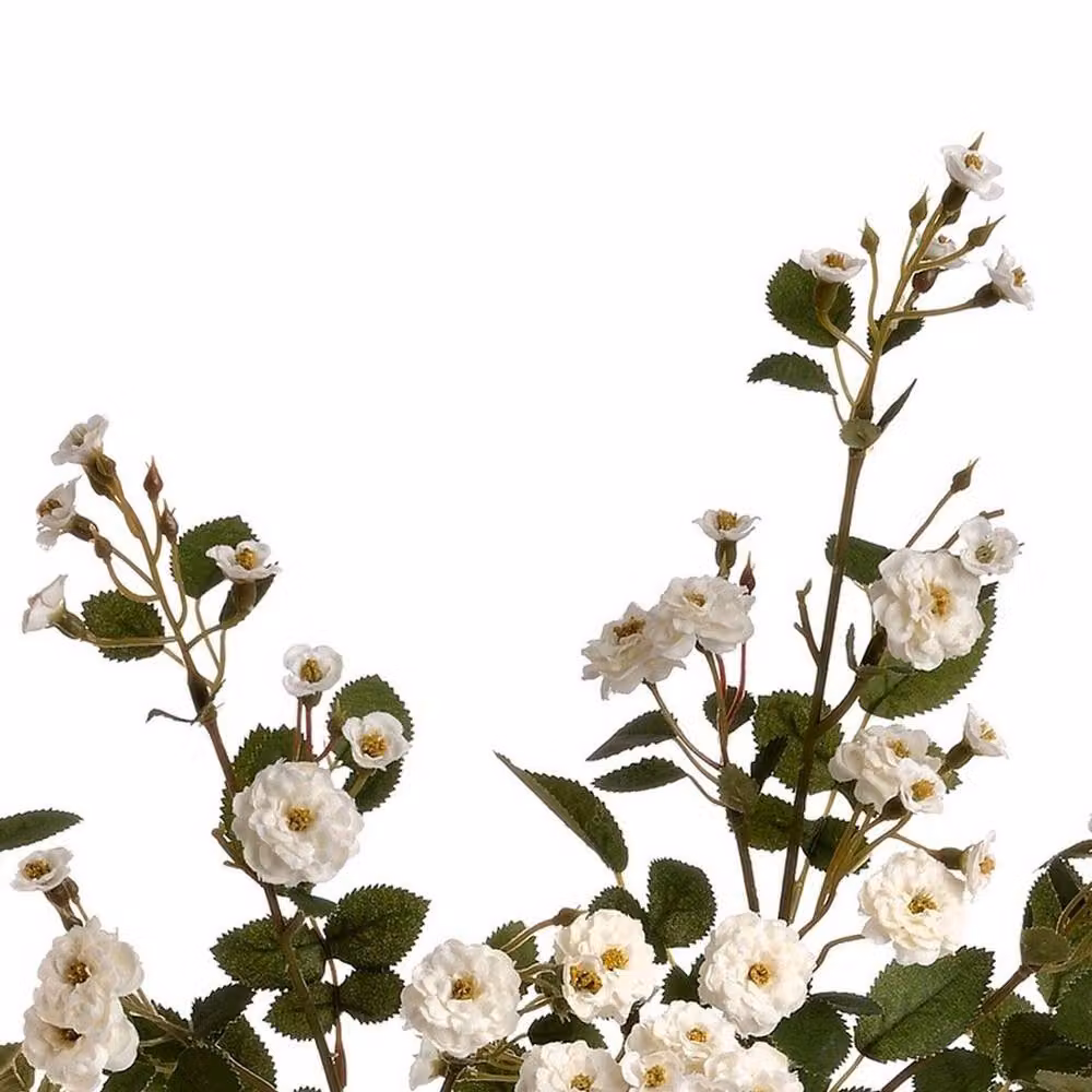 Hill Interiors Faux Wild Meadow Rose in White – 2