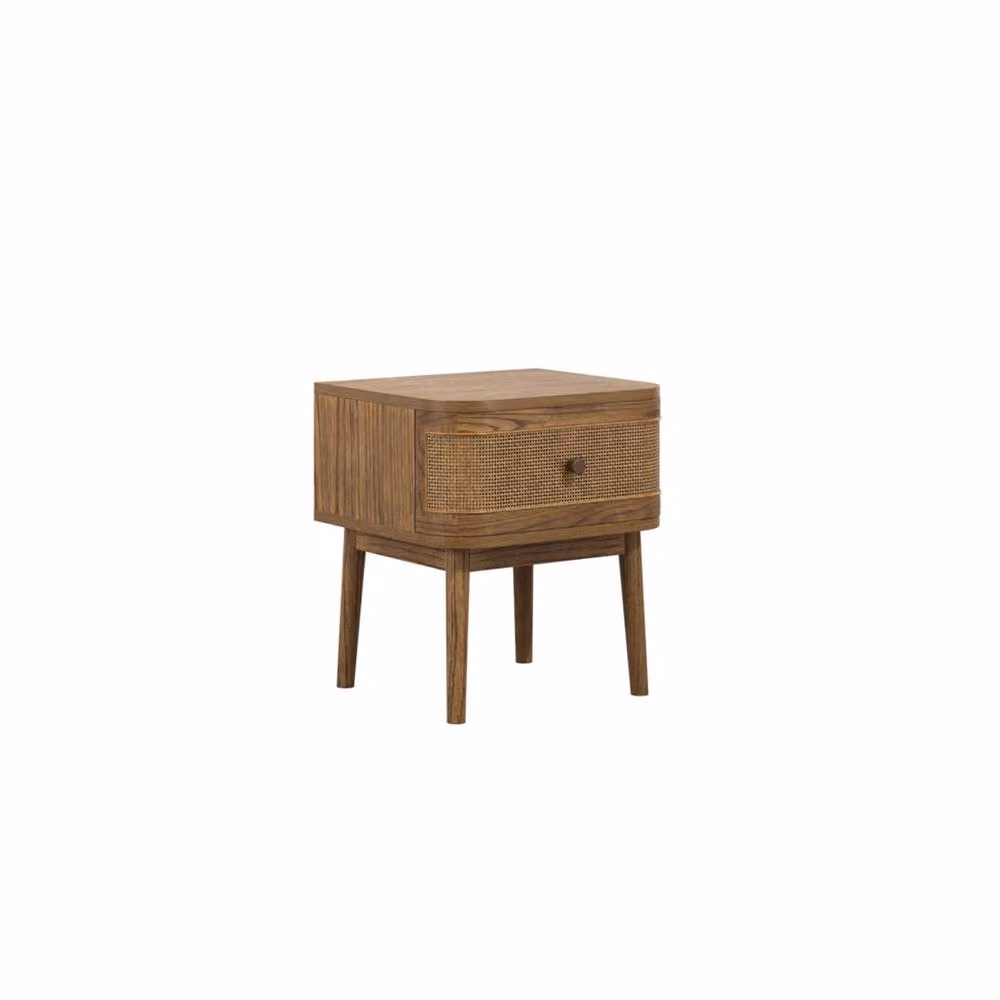 Wyld Haus Pasadena Natural Wood and Rattan Bedside Table with 1 Drawer – 2