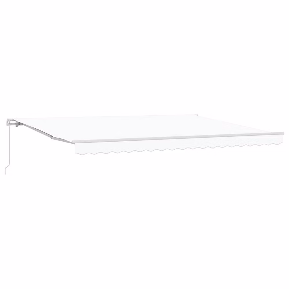 Berkfield Home Manual Retractable Folding Arm Awning in White, W/D/H: 450 x 350 cm – 2