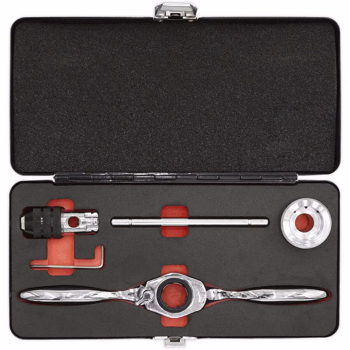 Loops Bi-Directional Ratchet Tap and Die Holder Set, Metric M3 to M12, Silver and Multicolour – 3