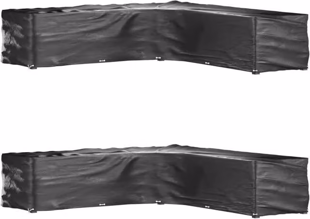 Berkfield Home L-Shaped Garden Furniture Covers, 2 Pack, Black, W/D/H: 300 x 300 x 70 cm – 1