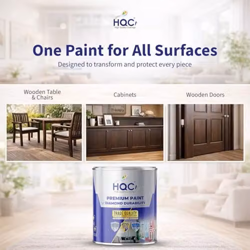 HQC Paints Matt Water-Based Wood Paint in Racing Green, 1 Litre – 2